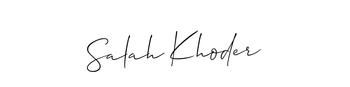 Use a signature maker to create a handwritten signature online. With this signature software, you can design (Allison_Script) your own signature for name Salah Khoder. Salah Khoder signature style 2 images and pictures png