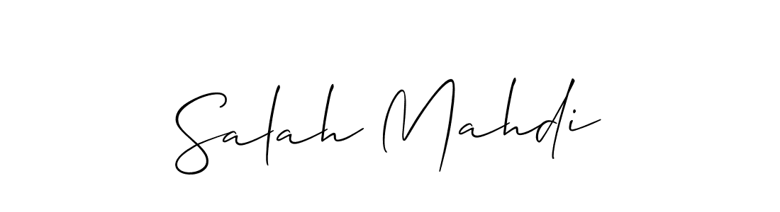 The best way (Allison_Script) to make a short signature is to pick only two or three words in your name. The name Salah Mahdi include a total of six letters. For converting this name. Salah Mahdi signature style 2 images and pictures png