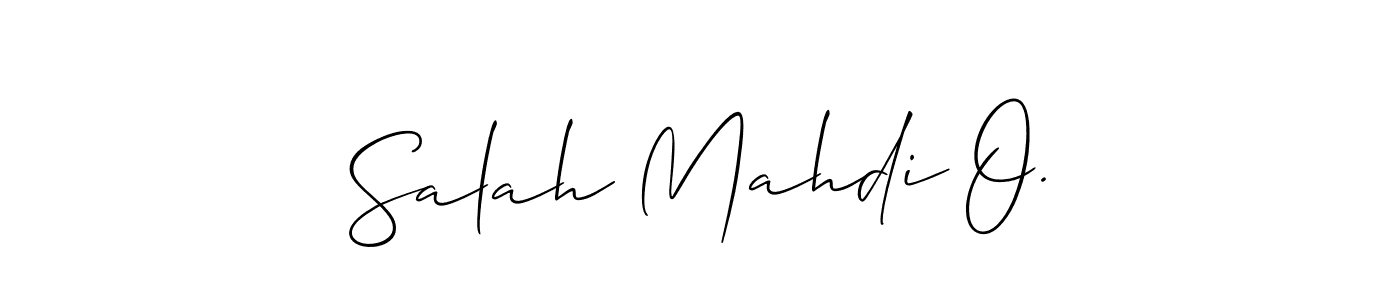 Use a signature maker to create a handwritten signature online. With this signature software, you can design (Allison_Script) your own signature for name Salah Mahdi O.. Salah Mahdi O. signature style 2 images and pictures png