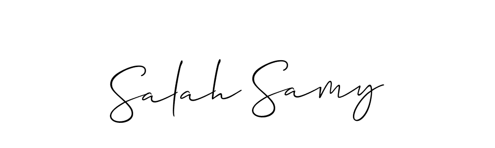 Also You can easily find your signature by using the search form. We will create Salah Samy name handwritten signature images for you free of cost using Allison_Script sign style. Salah Samy signature style 2 images and pictures png