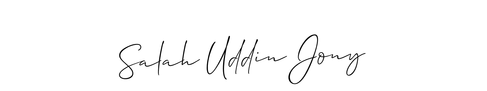 How to Draw Salah Uddin Jony signature style? Allison_Script is a latest design signature styles for name Salah Uddin Jony. Salah Uddin Jony signature style 2 images and pictures png