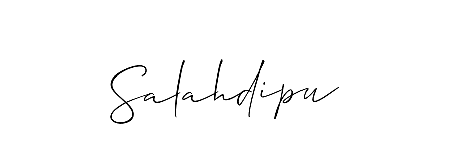 How to make Salahdipu name signature. Use Allison_Script style for creating short signs online. This is the latest handwritten sign. Salahdipu signature style 2 images and pictures png