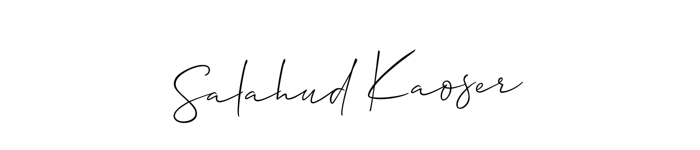 Allison_Script is a professional signature style that is perfect for those who want to add a touch of class to their signature. It is also a great choice for those who want to make their signature more unique. Get Salahud Kaoser name to fancy signature for free. Salahud Kaoser signature style 2 images and pictures png
