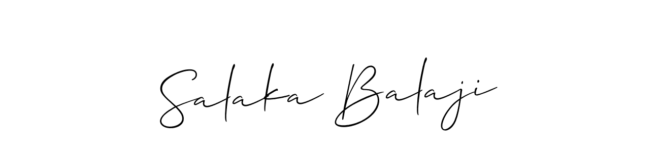 You should practise on your own different ways (Allison_Script) to write your name (Salaka Balaji) in signature. don't let someone else do it for you. Salaka Balaji signature style 2 images and pictures png