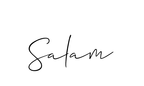 Design your own signature with our free online signature maker. With this signature software, you can create a handwritten (Allison_Script) signature for name Salam. Salam signature style 2 images and pictures png