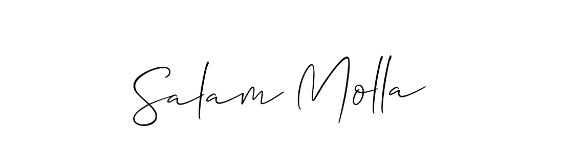 if you are searching for the best signature style for your name Salam Molla. so please give up your signature search. here we have designed multiple signature styles  using Allison_Script. Salam Molla signature style 2 images and pictures png