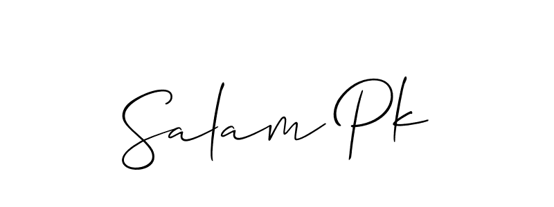 It looks lik you need a new signature style for name Salam Pk. Design unique handwritten (Allison_Script) signature with our free signature maker in just a few clicks. Salam Pk signature style 2 images and pictures png