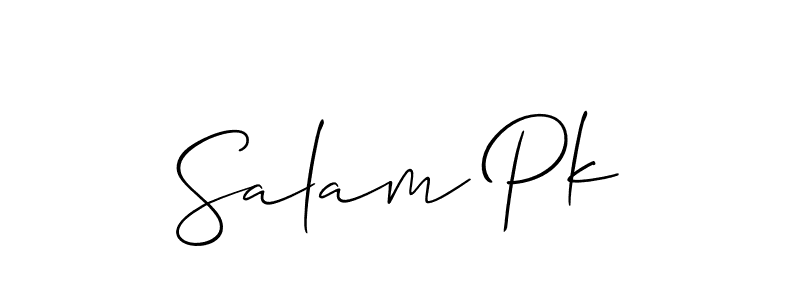 Design your own signature with our free online signature maker. With this signature software, you can create a handwritten (Allison_Script) signature for name Salam Pk. Salam Pk signature style 2 images and pictures png