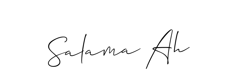 Check out images of Autograph of Salama Ah name. Actor Salama Ah Signature Style. Allison_Script is a professional sign style online. Salama Ah signature style 2 images and pictures png