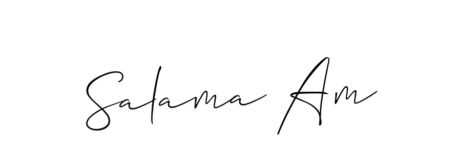 Make a beautiful signature design for name Salama Am. With this signature (Allison_Script) style, you can create a handwritten signature for free. Salama Am signature style 2 images and pictures png