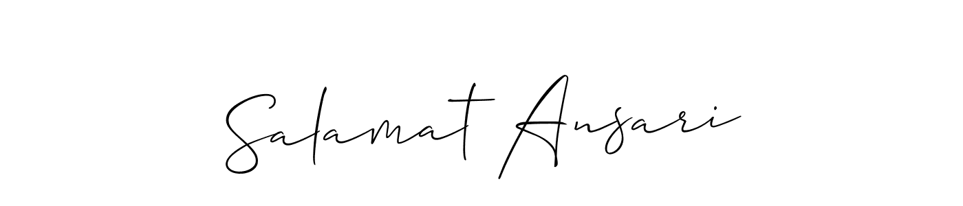 You should practise on your own different ways (Allison_Script) to write your name (Salamat Ansari) in signature. don't let someone else do it for you. Salamat Ansari signature style 2 images and pictures png