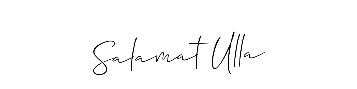 You can use this online signature creator to create a handwritten signature for the name Salamat Ulla. This is the best online autograph maker. Salamat Ulla signature style 2 images and pictures png