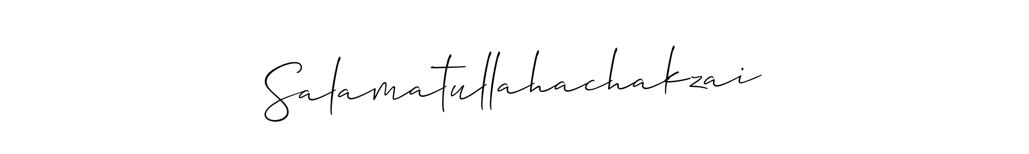 Create a beautiful signature design for name Salamatullahachakzai. With this signature (Allison_Script) fonts, you can make a handwritten signature for free. Salamatullahachakzai signature style 2 images and pictures png