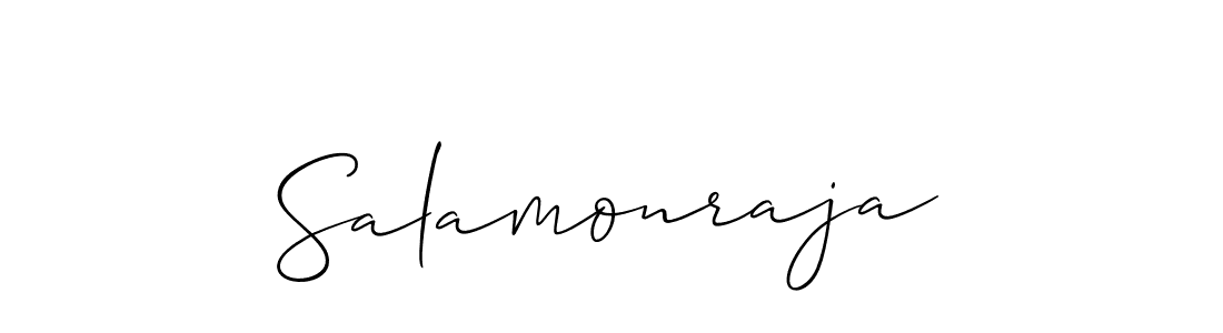 if you are searching for the best signature style for your name Salamonraja. so please give up your signature search. here we have designed multiple signature styles  using Allison_Script. Salamonraja signature style 2 images and pictures png