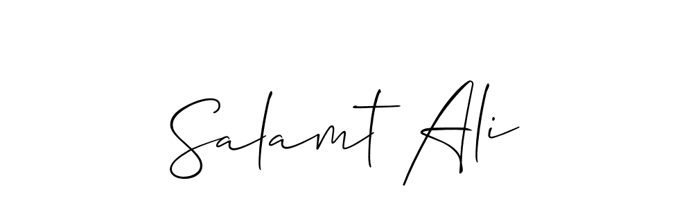 Also You can easily find your signature by using the search form. We will create Salamt Ali name handwritten signature images for you free of cost using Allison_Script sign style. Salamt Ali signature style 2 images and pictures png