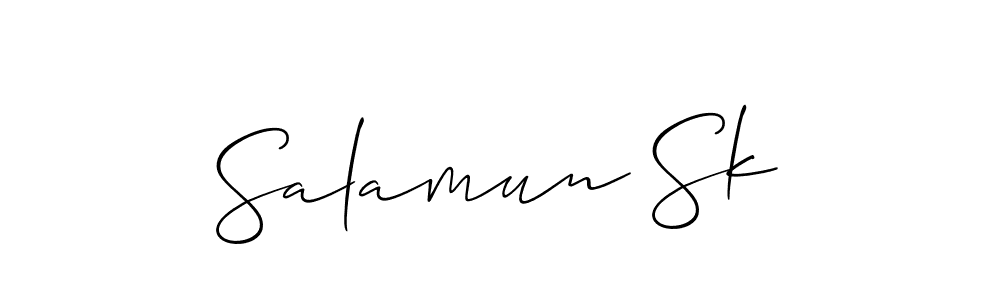 You should practise on your own different ways (Allison_Script) to write your name (Salamun Sk) in signature. don't let someone else do it for you. Salamun Sk signature style 2 images and pictures png