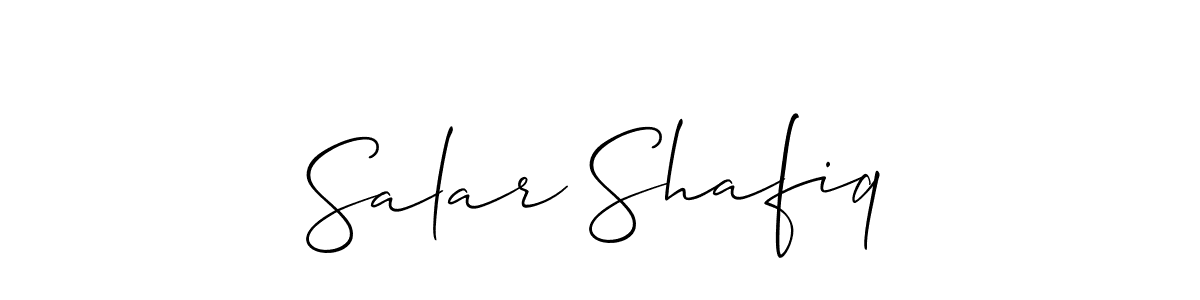 Design your own signature with our free online signature maker. With this signature software, you can create a handwritten (Allison_Script) signature for name Salar Shafiq. Salar Shafiq signature style 2 images and pictures png