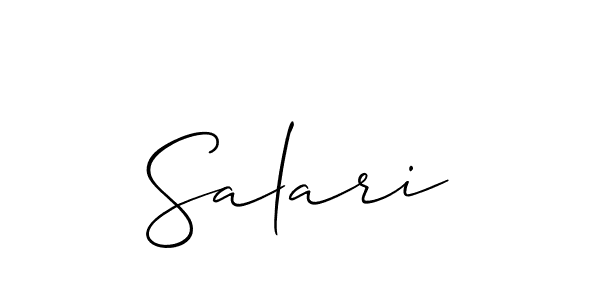 It looks lik you need a new signature style for name Salari. Design unique handwritten (Allison_Script) signature with our free signature maker in just a few clicks. Salari signature style 2 images and pictures png