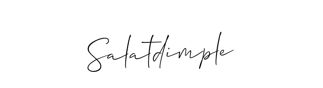 Use a signature maker to create a handwritten signature online. With this signature software, you can design (Allison_Script) your own signature for name Salatdimple. Salatdimple signature style 2 images and pictures png