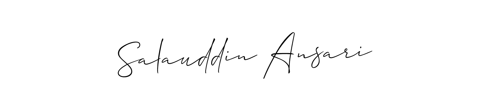 The best way (Allison_Script) to make a short signature is to pick only two or three words in your name. The name Salauddin Ansari include a total of six letters. For converting this name. Salauddin Ansari signature style 2 images and pictures png