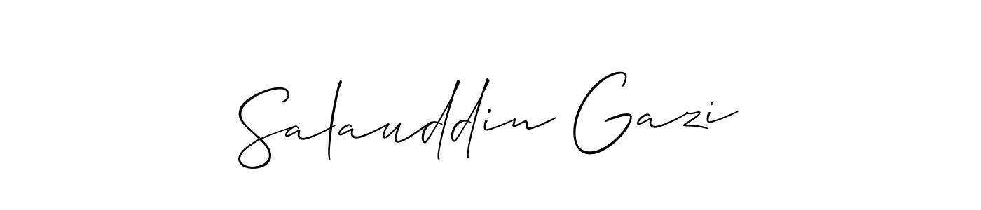How to make Salauddin Gazi name signature. Use Allison_Script style for creating short signs online. This is the latest handwritten sign. Salauddin Gazi signature style 2 images and pictures png