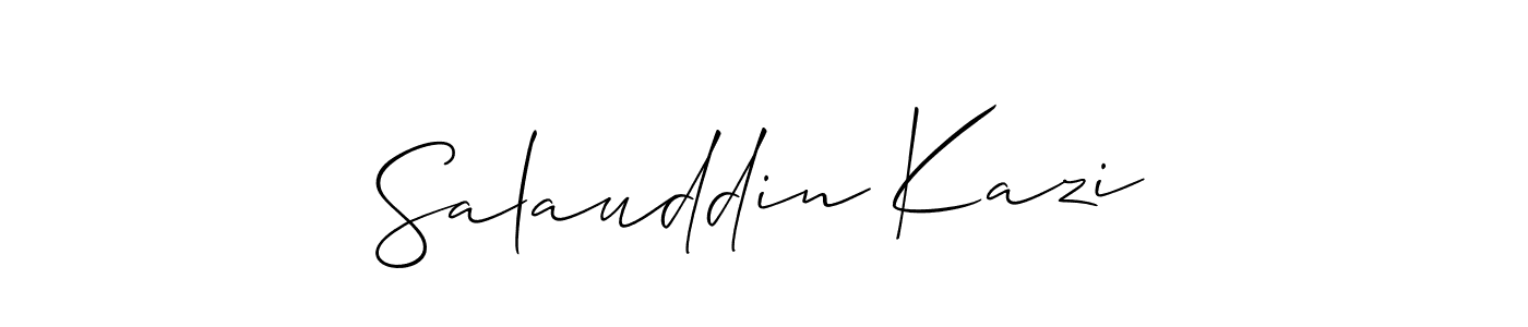 Make a beautiful signature design for name Salauddin Kazi. With this signature (Allison_Script) style, you can create a handwritten signature for free. Salauddin Kazi signature style 2 images and pictures png