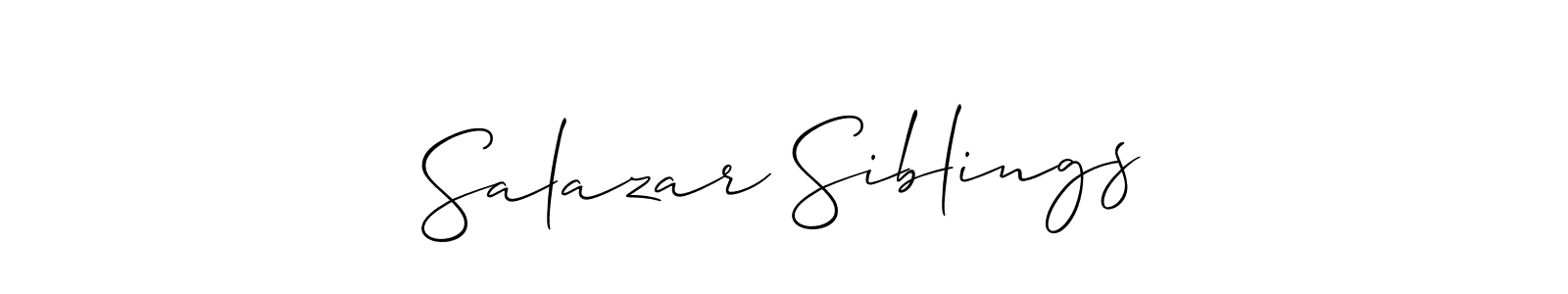 You should practise on your own different ways (Allison_Script) to write your name (Salazar Siblings) in signature. don't let someone else do it for you. Salazar Siblings signature style 2 images and pictures png