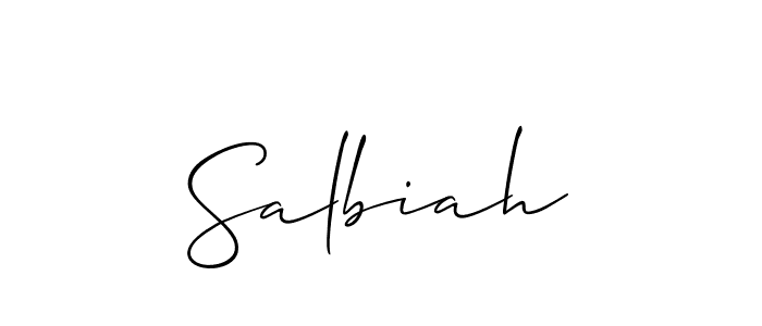 Make a beautiful signature design for name Salbiah. With this signature (Allison_Script) style, you can create a handwritten signature for free. Salbiah signature style 2 images and pictures png