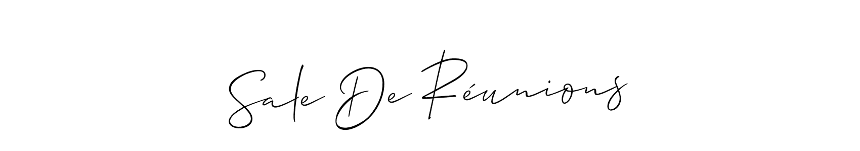 Also You can easily find your signature by using the search form. We will create Sale De Réunions name handwritten signature images for you free of cost using Allison_Script sign style. Sale De Réunions signature style 2 images and pictures png