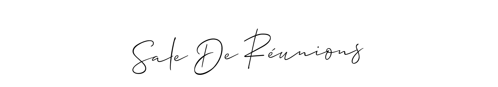 How to make Sale De Réunions signature? Allison_Script is a professional autograph style. Create handwritten signature for Sale De Réunions name. Sale De Réunions signature style 2 images and pictures png