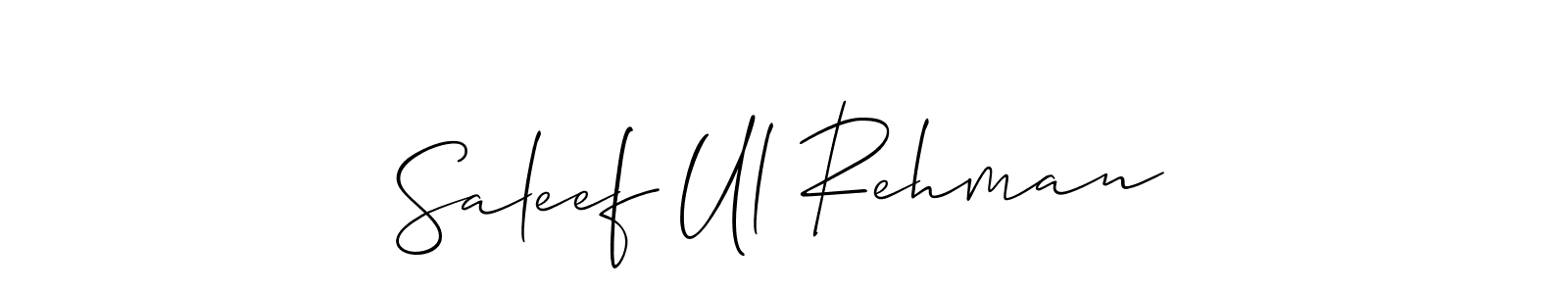 Allison_Script is a professional signature style that is perfect for those who want to add a touch of class to their signature. It is also a great choice for those who want to make their signature more unique. Get Saleef Ul Rehman name to fancy signature for free. Saleef Ul Rehman signature style 2 images and pictures png
