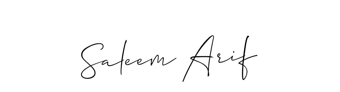 Also we have Saleem Arif name is the best signature style. Create professional handwritten signature collection using Allison_Script autograph style. Saleem Arif signature style 2 images and pictures png