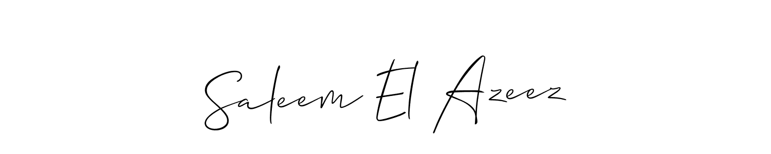 Make a beautiful signature design for name Saleem El Azeez. With this signature (Allison_Script) style, you can create a handwritten signature for free. Saleem El Azeez signature style 2 images and pictures png