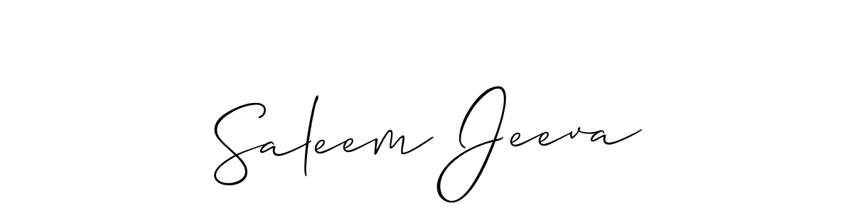 Allison_Script is a professional signature style that is perfect for those who want to add a touch of class to their signature. It is also a great choice for those who want to make their signature more unique. Get Saleem Jeeva name to fancy signature for free. Saleem Jeeva signature style 2 images and pictures png