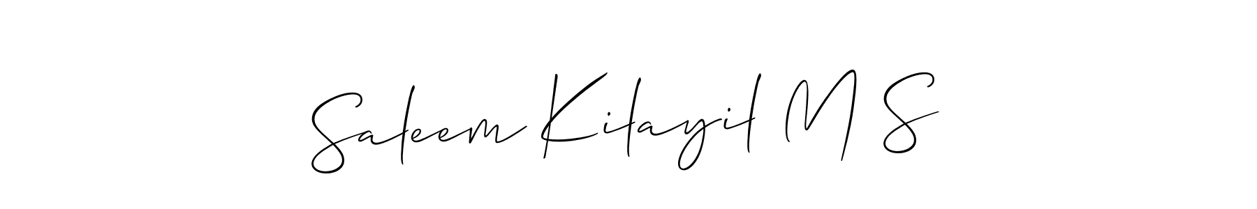 How to make Saleem Kilayil M S signature? Allison_Script is a professional autograph style. Create handwritten signature for Saleem Kilayil M S name. Saleem Kilayil M S signature style 2 images and pictures png