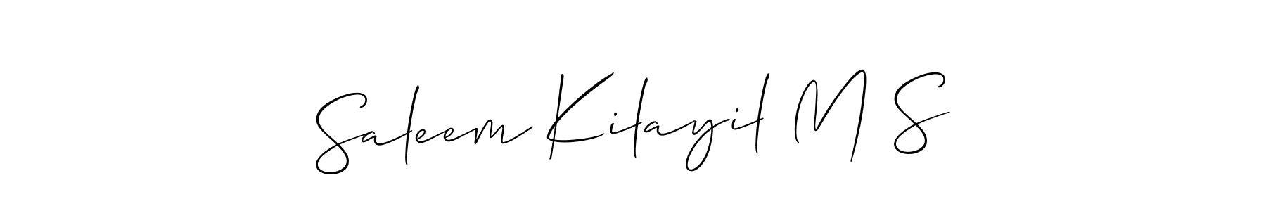 This is the best signature style for the Saleem Kilayil M S name. Also you like these signature font (Allison_Script). Mix name signature. Saleem Kilayil M S signature style 2 images and pictures png