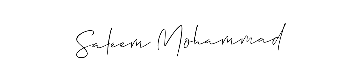 Design your own signature with our free online signature maker. With this signature software, you can create a handwritten (Allison_Script) signature for name Saleem Mohammad. Saleem Mohammad signature style 2 images and pictures png