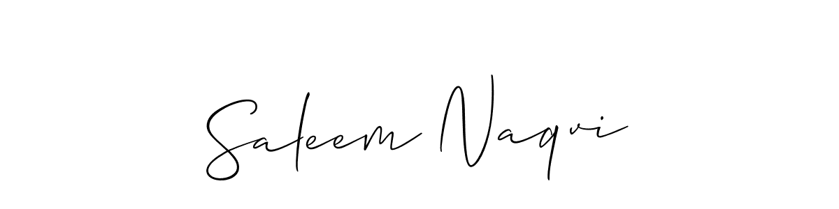 Use a signature maker to create a handwritten signature online. With this signature software, you can design (Allison_Script) your own signature for name Saleem Naqvi. Saleem Naqvi signature style 2 images and pictures png