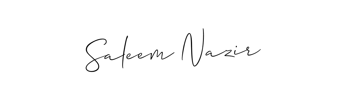 How to make Saleem Nazir signature? Allison_Script is a professional autograph style. Create handwritten signature for Saleem Nazir name. Saleem Nazir signature style 2 images and pictures png