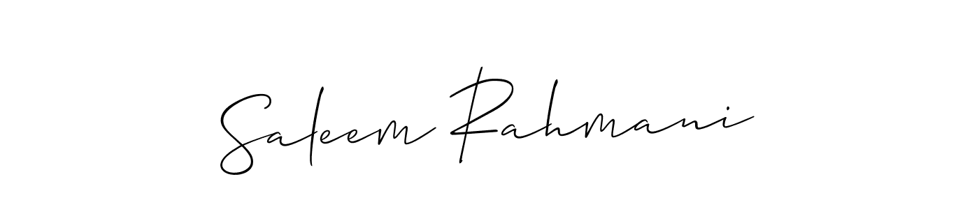 Design your own signature with our free online signature maker. With this signature software, you can create a handwritten (Allison_Script) signature for name Saleem Rahmani. Saleem Rahmani signature style 2 images and pictures png