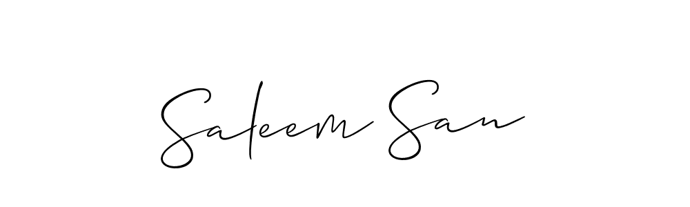 Similarly Allison_Script is the best handwritten signature design. Signature creator online .You can use it as an online autograph creator for name Saleem San. Saleem San signature style 2 images and pictures png