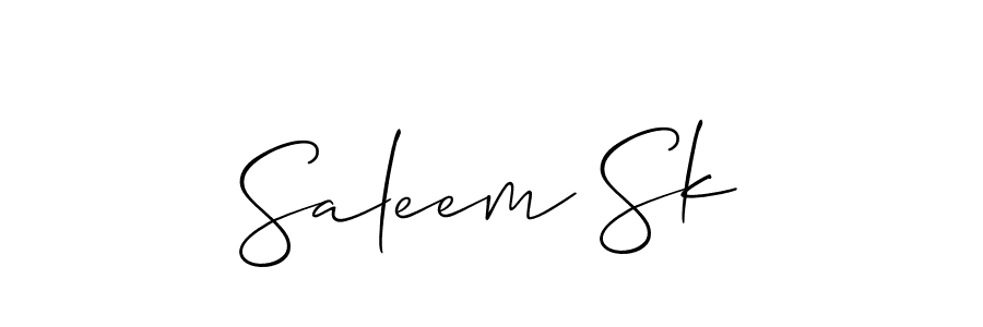 The best way (Allison_Script) to make a short signature is to pick only two or three words in your name. The name Saleem Sk include a total of six letters. For converting this name. Saleem Sk signature style 2 images and pictures png