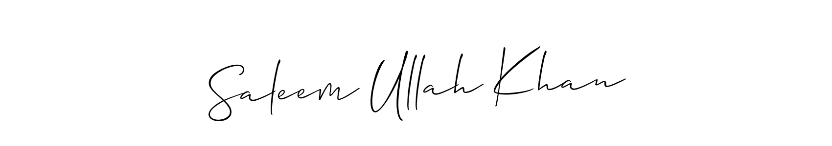 if you are searching for the best signature style for your name Saleem Ullah Khan. so please give up your signature search. here we have designed multiple signature styles  using Allison_Script. Saleem Ullah Khan signature style 2 images and pictures png