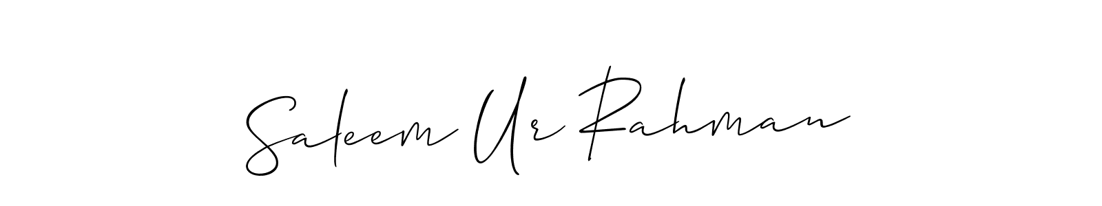 Create a beautiful signature design for name Saleem Ur Rahman. With this signature (Allison_Script) fonts, you can make a handwritten signature for free. Saleem Ur Rahman signature style 2 images and pictures png