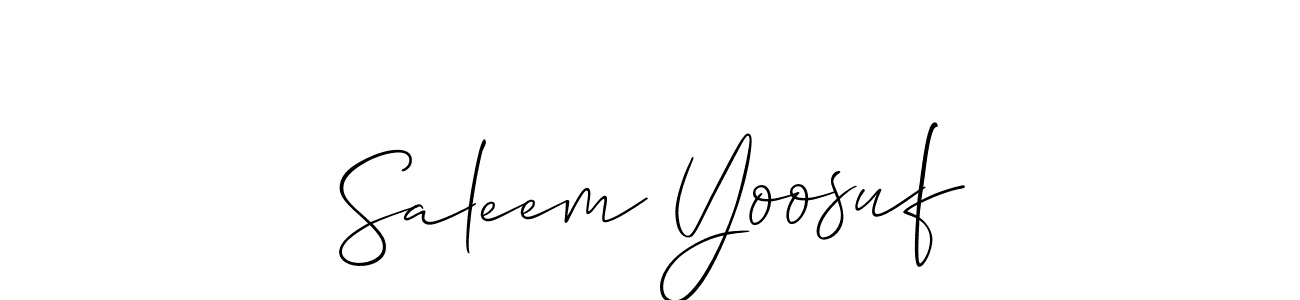 How to make Saleem Yoosuf name signature. Use Allison_Script style for creating short signs online. This is the latest handwritten sign. Saleem Yoosuf signature style 2 images and pictures png