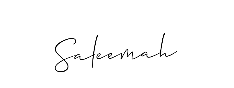 The best way (Allison_Script) to make a short signature is to pick only two or three words in your name. The name Saleemah include a total of six letters. For converting this name. Saleemah signature style 2 images and pictures png