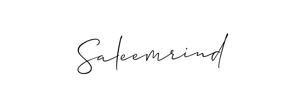 How to make Saleemrind signature? Allison_Script is a professional autograph style. Create handwritten signature for Saleemrind name. Saleemrind signature style 2 images and pictures png