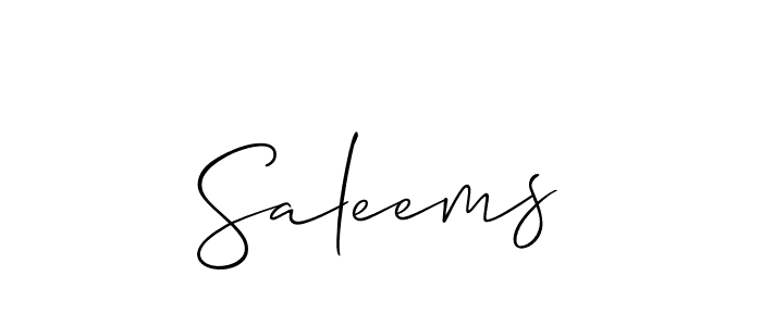 How to make Saleems signature? Allison_Script is a professional autograph style. Create handwritten signature for Saleems name. Saleems signature style 2 images and pictures png