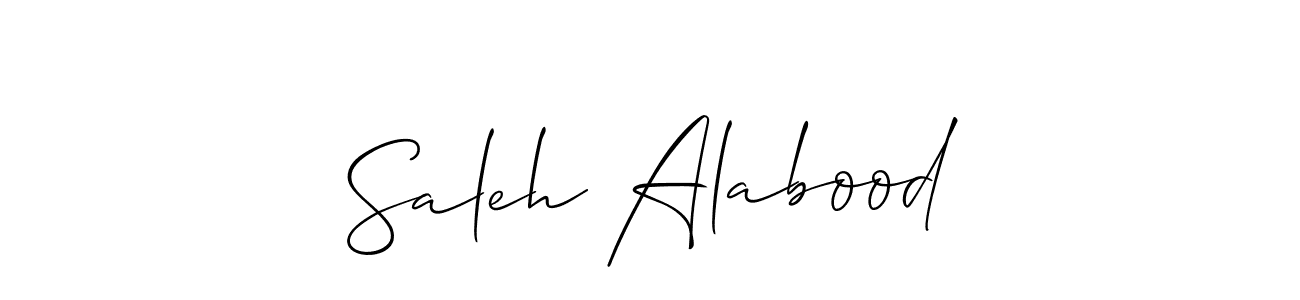 Allison_Script is a professional signature style that is perfect for those who want to add a touch of class to their signature. It is also a great choice for those who want to make their signature more unique. Get Saleh Alabood name to fancy signature for free. Saleh Alabood signature style 2 images and pictures png