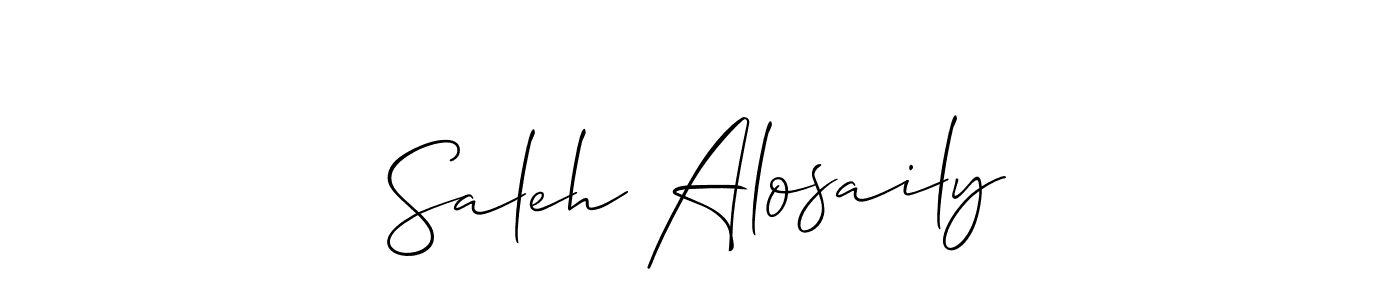 Use a signature maker to create a handwritten signature online. With this signature software, you can design (Allison_Script) your own signature for name Saleh Alosaily. Saleh Alosaily signature style 2 images and pictures png